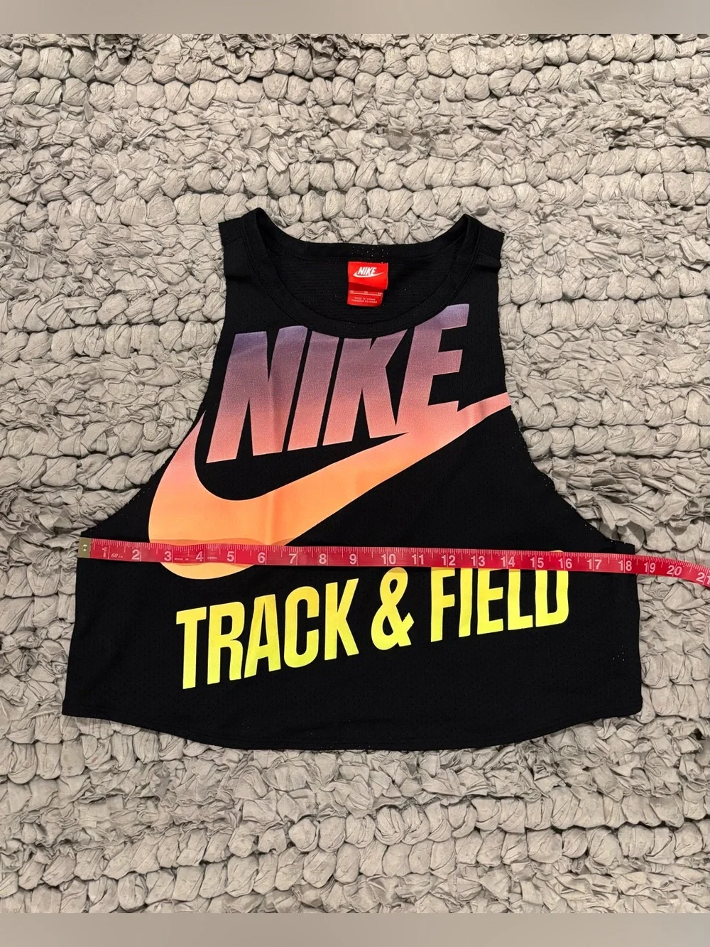 Nike Track & Field GX Crop Tank - Black with Gradient Logo